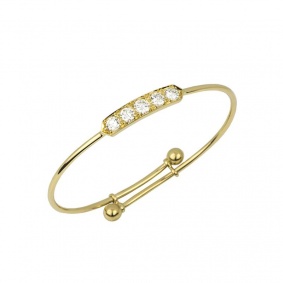 Yellow Gold Diamond Set Childrens Bangle Yellow Gold Diamond Set Childrens Bangle